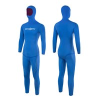 DIVESTAR Logo Kustom Warna-warni Kain Neoprena 3MM Dua Bagian Lengan Panjang Profesional Freediving Tahan Air Ukuran Besar Wetsuit