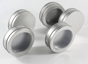 Hot Bán 4 Oz Gia Vị Kho Thiếc Container Vòng Trang Trí Nến Hộp Thiếc Với Rõ Ràng PVC Cửa Sổ Thực Phẩm Cấp Cửa Sổ Tin - Product Image 3
