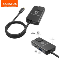 Sarafox 5 en 1 USB-C 3,5 mm Audio avec réseau RJ45 1000 Mbps Chargeur rapide PD 100 W pour iPad série iPad Pro 2024