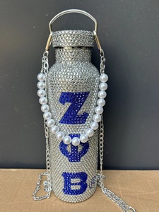 Borraccia da 25oz con strass e manico in perle per la confraternita greca Sigma Gamma Rho, modello Alpha Bling - Product Image 5