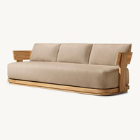 Custom-made Nordic-style China-made Outdoor Sofa Set Solid Wood Frame Weatherproof Rot-resistant Teak Furniture for Gardens