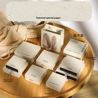 Boîte d'emballage pour bijoux avec couvercle et base, tiroir coulissant, doublure en éponge en papier recyclé pour le rangement des colliers