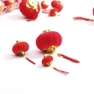 Linterna pequeña de tela flocada para boda, decoración del Festival de Año Nuevo, colgante grande de Palacio Rojo, decoración del hogar, cadena de linterna - Product Image 5