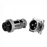 Connecteur GX16 3 broches XLR 16 mm, adaptateur femelle, coque ronde en métal