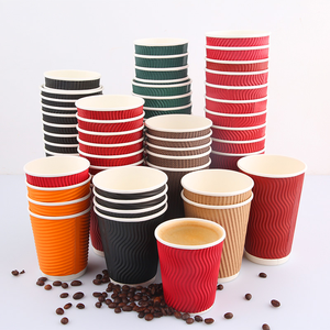 Wholesale 22oz Double Wall Craft Paper Cups Customized Single Shape Hot Coffee Cups with Lid Embossed Design Disposable Printing