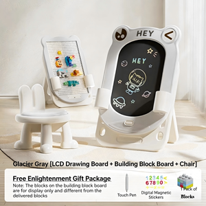 Chevalet pliable pour enfants, <span class=keywords><strong>tableau</strong></span> magnétique et écran LCD, jouet de construction amusant, divertissement sportif pour bébé - Product Image 3