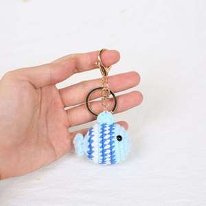 Creative Handmade Plush Crochet Keychain Fish Pendant Weaving Keychain Pendant Bag <b>Ornament</b> Accessories - Product Image 4