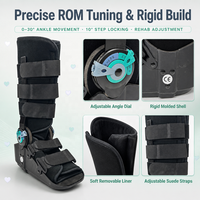 OEM ODM F4008 Orthopedic ROM Ankle Walker avec chambre à air gonflable et sangles en daim pour le soutien et la fixation de la flexion plantaire