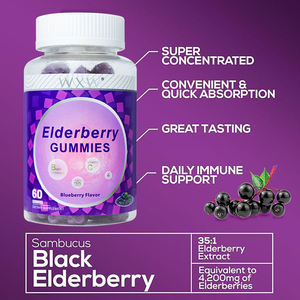 WXW Stock de musgo marino y gominolas de saúco, vitamina C, gominolas antioxidantes, gominolas negras de saúco - Product Image 3