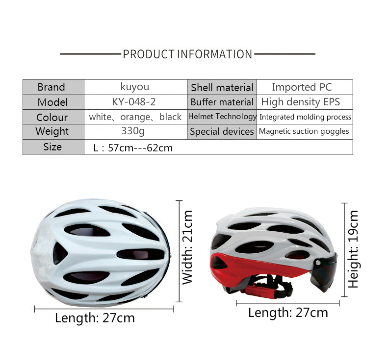 Adult unisex Mountain Riding Bike Bicycle Cycling Helmet with removable magnetic goggles
