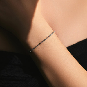 S925 Silver Diamond Hypoallergenic Polished <b>Bracelet</b> Silver Chain BracChannel Setting Minimalist Everyday Wear Unisex Jewelry - Product Image 3