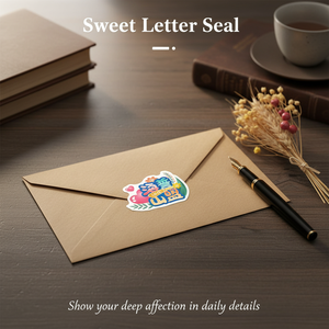 "Oath of the Sea and Vow of the Mountain" romantic love stickers featuring heart and flower designs customizable as a Valentin - Product Image 4
