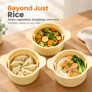 Cuiseur à riz en silicone de qualité alimentaire BEIZHUO, cuiseur vapeur multifonction pour riz, boulettes de riz, légumes, compatible micro-ondes et lave-vaisselle - Product Image 5