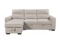 Canapé d'angle de luxe en tissu avec lit escamotable intégré et rangement extensible pour salon