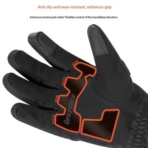 Gants d'hiver de moto en cuir imperméables et chauds Gants d'équitation de vélo électrique antidérapants - Product Image 6