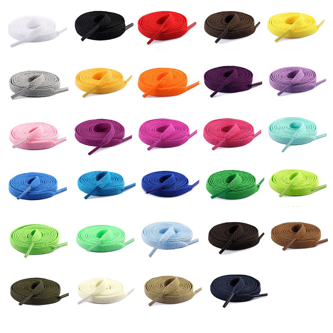 Wholesale Price Custom Colorful Flat Shoe Laces Elastic for Different Tips for Sneakers Brass Material 8mm Pair Replacement
