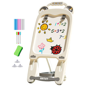 Lavagna da Disegno Bifacciale per Bambini XST, Set Educativo <span class=keywords><strong>con</strong></span> <span class=keywords><strong>Luna</strong></span> e Stelle, Giocattolo in Plastica ABS, Lavagna Bianca e Nera, 3 Colori - Product Image 1