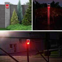 Lampu Taman Nirkabel dengan Sensor Gerak, Alarm Keamanan, Lampu Peringatan LED Strobo Darurat, Lampu Strobo Tenaga Surya untuk Luar Ruangan