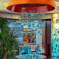 Lustres créatifs en verre sur le thème de l'océan pour restaurants hôtels 4000k lampes suspendues pour décorations de fenêtre bureaux de réception