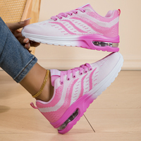 Chaussures de sport tendance pour femmes, printemps, dessus en mesh, semelle intermédiaire en PU amortie, légères, résistantes aux chocs, confortables pour la course à pied