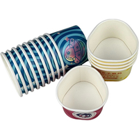 Gobelets à yaourt triangulaires biodégradables personnalisés de qualité supérieure, à paroi simple, 130 ml, gobelets en papier de qualité alimentaire très vendus