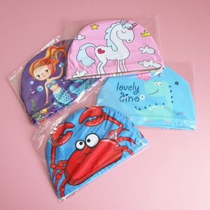 Gorro de natación para niños con diseño de cangrejo de dibujos animados, unisex, para natación y deportes acuáticos - Product Image 3