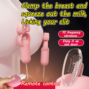 Vrouwelijke Dubbele Tepelklem Voor Borstmassage Vibrerende Clitoris Stimulator Orgasme In Combinatie Met Flirtende Masturbators Seksspeeltjes - Product Image 3