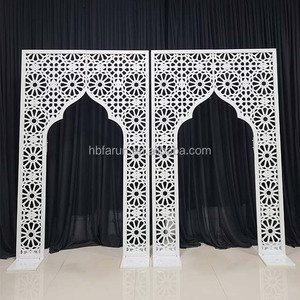 Romantic Carved Mirror Wedding <strong>Arch</strong> Gold <strong>Metal</strong> Stage Backdrop <strong>Frame</strong> for Festival Event Decor - Product Image 4
