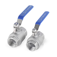 Válvula de Bola de Acero Inoxidable SS304 SS316 de Fábrica Tipo L y T NPT 3/8" 1" Pulgada WOG de Paso Completo Roscada