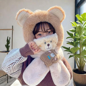 Ensemble <span class=keywords><strong>Bonnet</strong></span> et Écharpe pour Enfants d'Extérieur, Hiver, Coupe-Vent, <span class=keywords><strong>Bonnet</strong></span> en Peluche Chaud pour Bébé, Garçon et Fille, <span class=keywords><strong>Bonnet</strong></span> Mignon avec Protection des Oreilles, Dessins Animés - Product Image 4