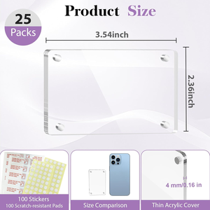 Wholesale Clear Square Desktop Display Fridge Magnets Sleek Edge Lightweight Durable Acrylic Photo <b>Frame</b> Multi-piece Package - Product Image 3