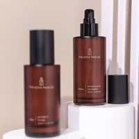 Cylindre à fond épais 100ml 120ml Bouteilles de pulvérisation de chambre Bouteille de toner en verre noir ambré de luxe Bouteille de pulvérisation de corps à brume fine
