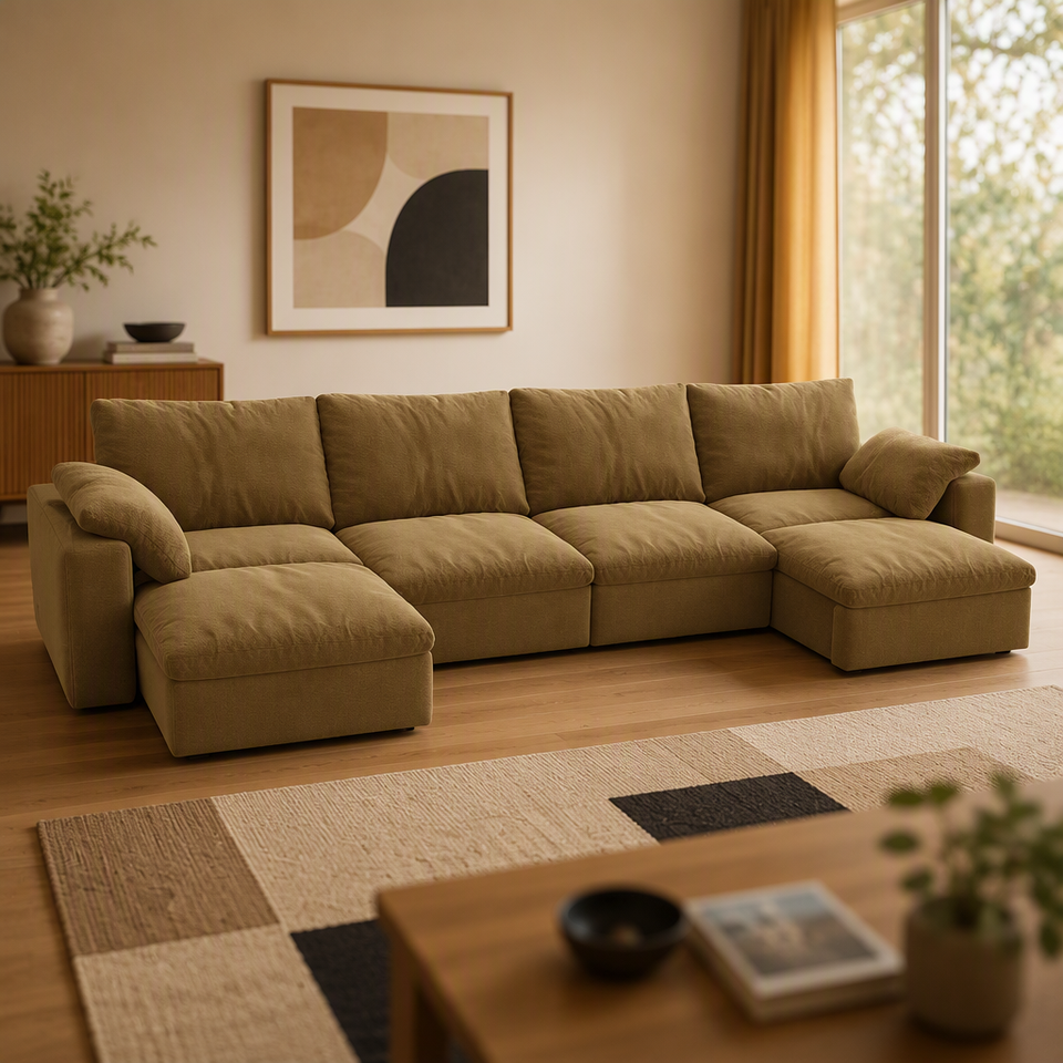 Atunus Italian Light Luxury Style Electric Recliner Sofa Set Sectional ...