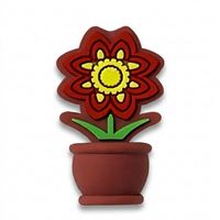 Perles focales en silicone 3D en forme de pot de fleurs, motifs tournesol et tulipe, pour attaches-sucettes, stylos, porte-clés et projets de bijoux DIY