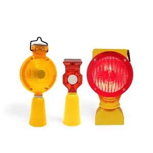 Flashing Light Road Safety Solar Traffic Cone Warming LED Light