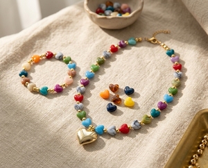 12x14mm Heart Acrylic Beads <b>Marbled</b> Loose Spacer DIY Bracelet Necklace Phone Charms Accessories Wholesale Bulk - Product Image 5