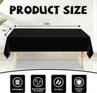 6 pièces de nappe de table jetable en plastique noir