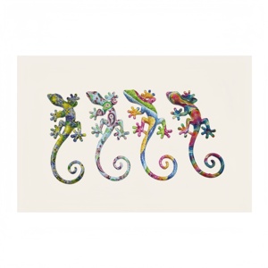 Grande décoration murale 3D en forme de gecko, lézard en résine fait main, art mural suspendu pour l'extérieur, aimants de réfrigérateur pour la maison - Product Image 3