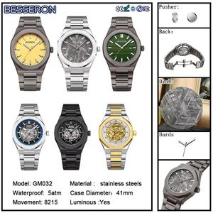 Reloj de Lujo de Acero Inoxidable para Hombre con Logotipo Personalizado OEM ODM, Estilo Ejecutivo, Mecánico, Resistente al Agua, Cristal de Zafiro, Correa de Cuero - Product Image 4