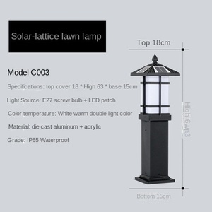 Lampe solaire LED pour pelouse, éclairage extérieur pour jardin, allée, résistante à l'eau IP65, corps en alliage d'aluminium, abat-jour en verre, lumière du jour 5000K - Product Image 2