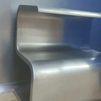Banc à chaussures en acier inoxydable en forme de S GCC pour salle blanche GMP