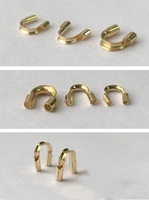 US 14K or rempli fer à cheval fermoir Bracelet protecteur GF fermoirs d'extrémité en forme de U pour la fabrication de bijoux