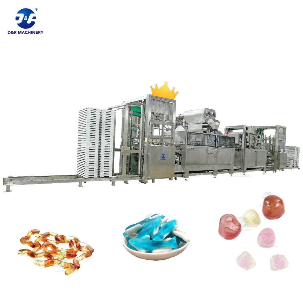 China confeitaria máquinas centro de enchimento fechos de gelatina petin gummy doces fazendo máquina mogul linha de produção