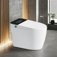 Juego completo de WC inteligente de calidad superior, tanque blanco con panel negro de, inodoro automático moderno de MV-SYW-CCS-19540-WW, tazón de baño