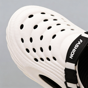 Detachable Hole Shoes for Men's Summer Outdoor Wear, Anti <b>slip</b> EVA Toe Slippers Outdoor <b>Half</b> Drag Beach Sandals - Product Image 3