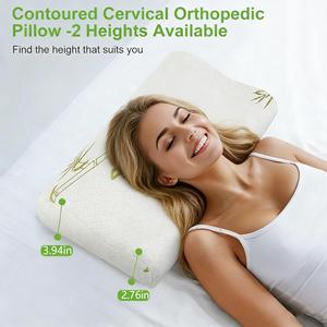 <span class=keywords><strong>Oreiller</strong></span> cervical en mousse à mémoire de forme avec housse en bambou, rafraîchissant, soutien doux, <span class=keywords><strong>oreiller</strong></span> de sommeil, fabricant OEM personnalisé - Product Image 2