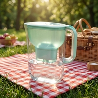 Carafe filtrante à eau manuelle avec filtre à charbon actif pour la maison, la cuisine et l'extérieur, capacité 3,6 L