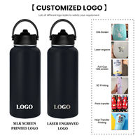휴대용 32oz/64oz 절연 스테인리스 물병 2L 물 주전자 진공 플라스크 3 뚜껑 스포츠 캠핑 품질 금속 음료