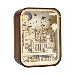 <span class=keywords><strong>2025</strong></span> Neue Produkte mpfehlung Schloss Windmühle Holz Foto rahmen Lampe für Geburtstags geschenk artikel - Product Image 1