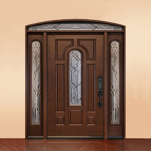 Portes d'entrée en bois massif à double battant, design moderne en bois blanc, vente chaude, pour maisons, villas, maisons - Product Image 3